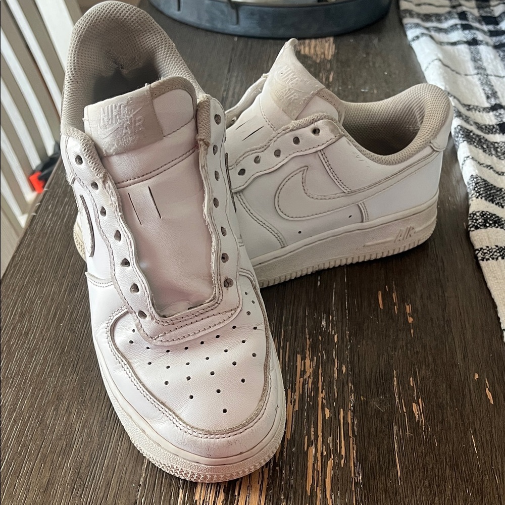 Nike Kids White Air Force 1s